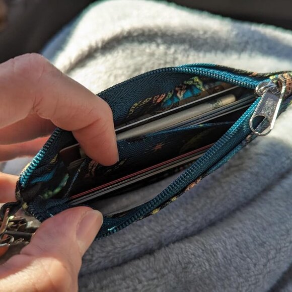 surfer wallet, id case wallet for women for lanyards, keychain coin pouch, Zip I - Picture 4 of 9